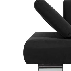 Discount Wohnen Velours Zweisitzer in Schwarz - Perleberg
