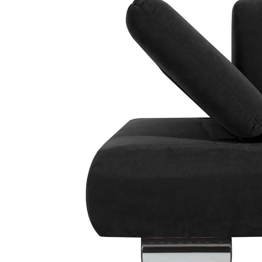 Discount Wohnen Velours Zweisitzer in Schwarz - Perleberg