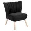 Sale Wohnen Velours-Sessel in Schwarz und Buche Natur - Avenzas