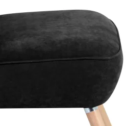 Sale Wohnen Velours-Sessel in Schwarz und Buche Natur - Avenzas