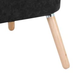 Sale Wohnen Velours-Sessel in Schwarz und Buche Natur - Avenzas