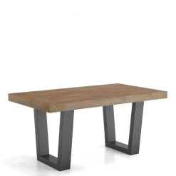 Best Wohnen Verlängerbarer Küchentisch in Teak und Schwarz - Now