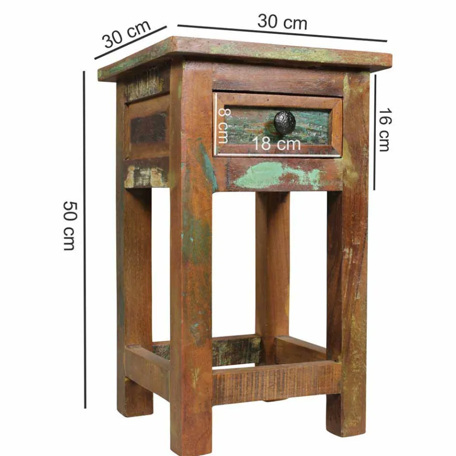 Discount Wohnen Vintage Ablagetisch Dencig mit Schublade