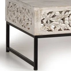 Online Wohnen Vintage Couchtisch in Holz White Wash - Fudorus