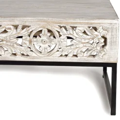 Online Wohnen Vintage Couchtisch in Holz White Wash - Fudorus