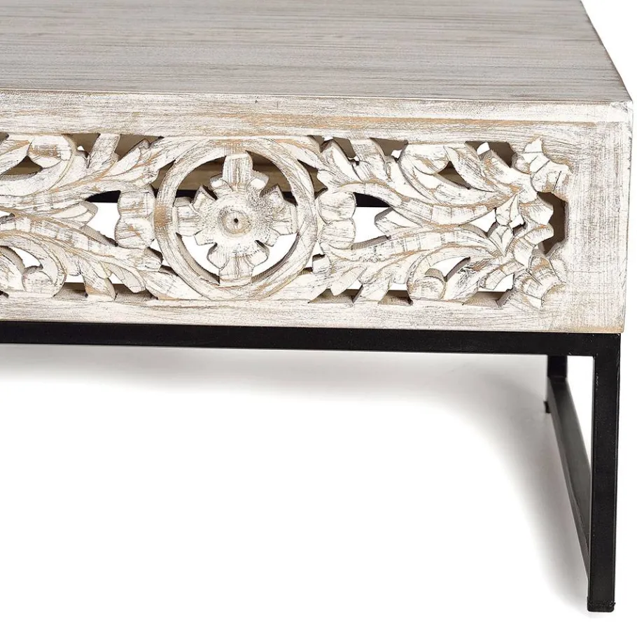 Online Wohnen Vintage Couchtisch in Holz White Wash - Fudorus