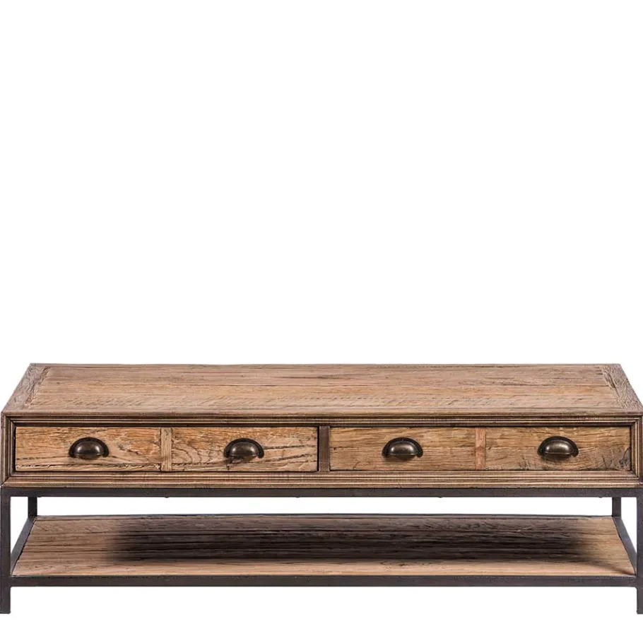 Outlet Wohnen Vintage Couchtisch mit zwei Schubladen - Uvolph