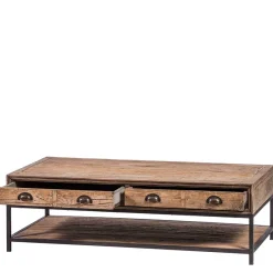 Outlet Wohnen Vintage Couchtisch mit zwei Schubladen - Uvolph