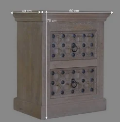 Sale Wohnen Vintage Design Kommode in Holz White Wash - Uladan