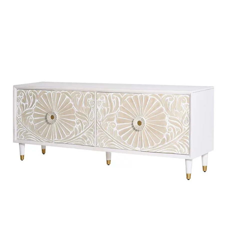 Best Wohnen Vintage Design Lowboard aus Mango Massivholz - Triboot
