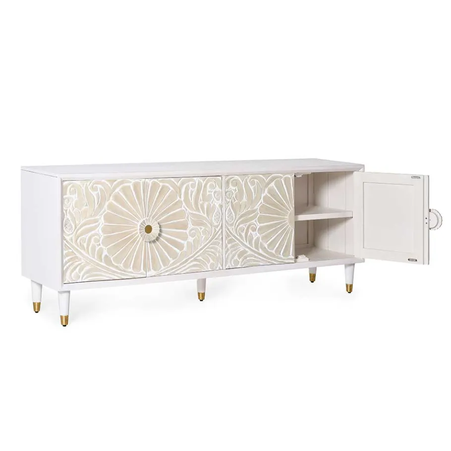 Best Wohnen Vintage Design Lowboard aus Mango Massivholz - Triboot