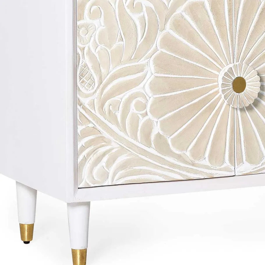 Best Wohnen Vintage Design Lowboard aus Mango Massivholz - Triboot