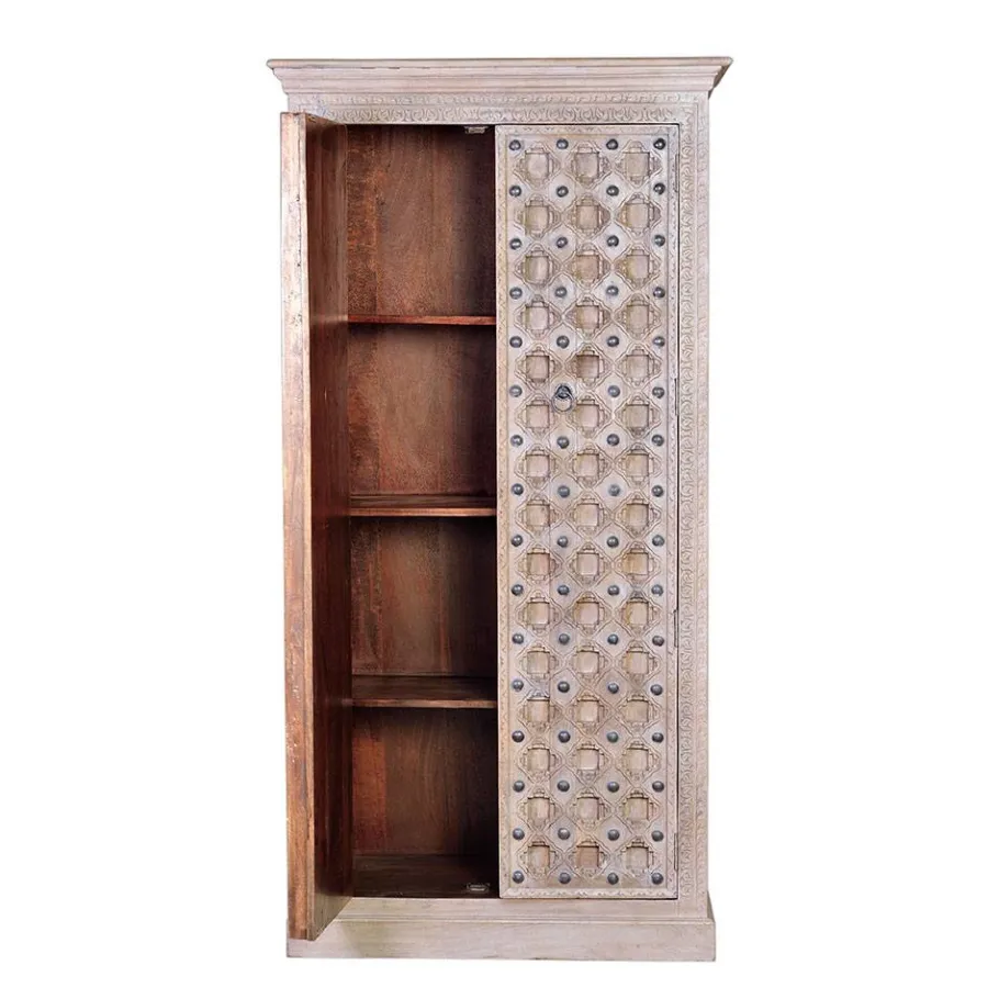 Wohnen Vintage Design Schrank in White Wash - Uladan