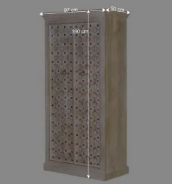 Wohnen Vintage Design Schrank in White Wash - Uladan