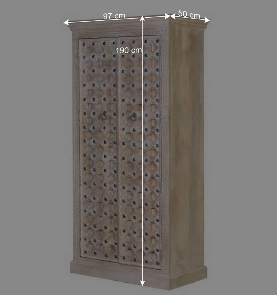 Wohnen Vintage Design Schrank in White Wash - Uladan