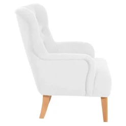Best Wohnen Vintage Designsessel in Creme und Buche - Ardit