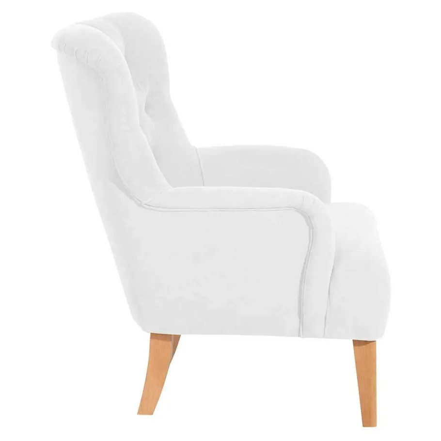 Best Wohnen Vintage Designsessel in Creme und Buche - Ardit