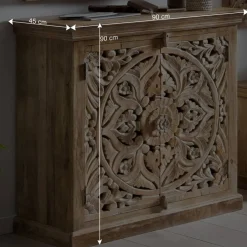 Hot Wohnen Vintage Flurmöbel aus Holz Sandfarben - Runiasa (sechsteilig)
