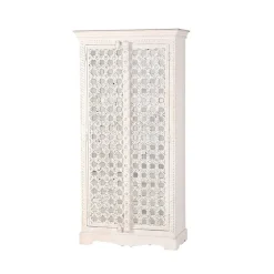 Hot Wohnen Vintage Garderobenschrank in White Wash Holz - Toscana