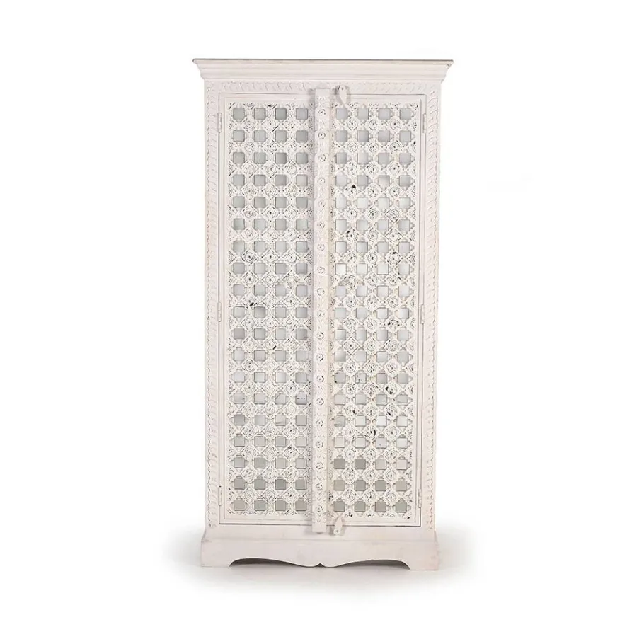 Hot Wohnen Vintage Garderobenschrank in White Wash Holz - Toscana