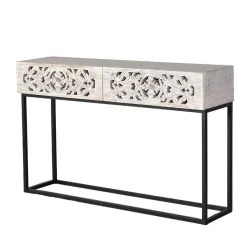 New Wohnen Vintage Konsolentisch in Holz White Wash - Anatto