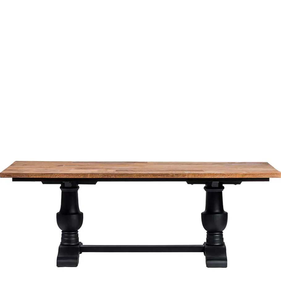 Discount Wohnen Vintage Landhaus Esszimmertisch in Teak & Schwarz - Niovan