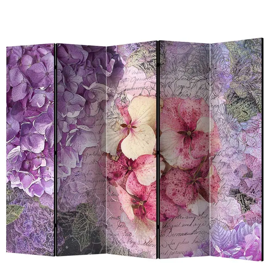 Best Wohnen Vintage Leinwand Paravent mit Blumen Motiv - Crabira
