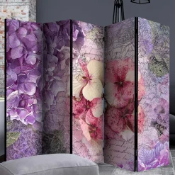 Best Wohnen Vintage Leinwand Paravent mit Blumen Motiv - Crabira