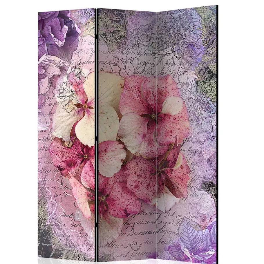 Best Wohnen Vintage Leinwand Paravent mit Blumen Motiv - Crabira