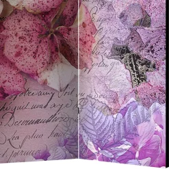 Best Wohnen Vintage Leinwand Paravent mit Blumen Motiv - Crabira