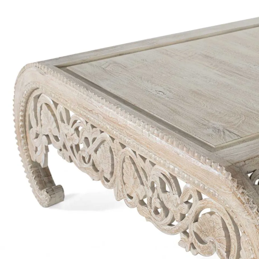 Best Wohnen Vintage Opiumtisch in Mangoholz White Wash - Hovalta
