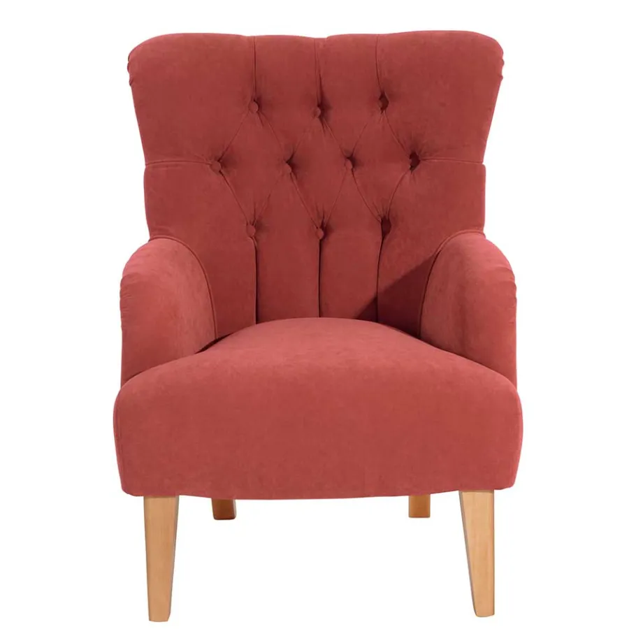 Clearance Wohnen Vintage Sessel in Terracotta Velours - Granna