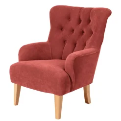 Clearance Wohnen Vintage Sessel in Terracotta Velours - Granna