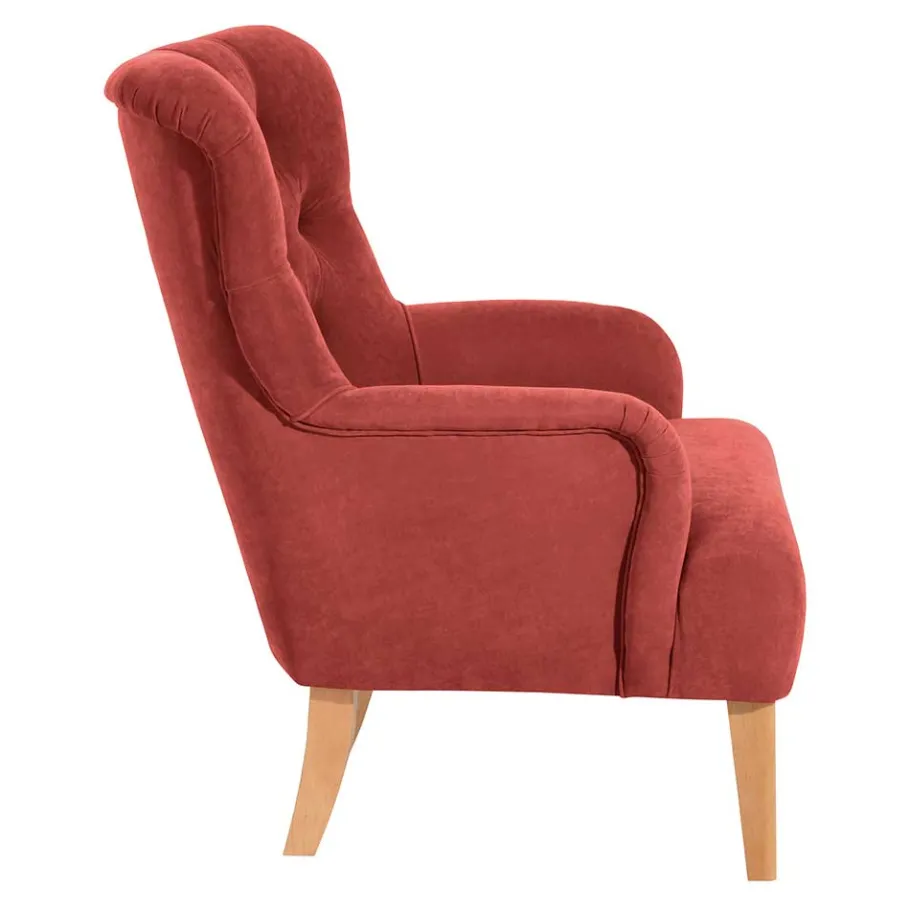 Clearance Wohnen Vintage Sessel in Terracotta Velours - Granna
