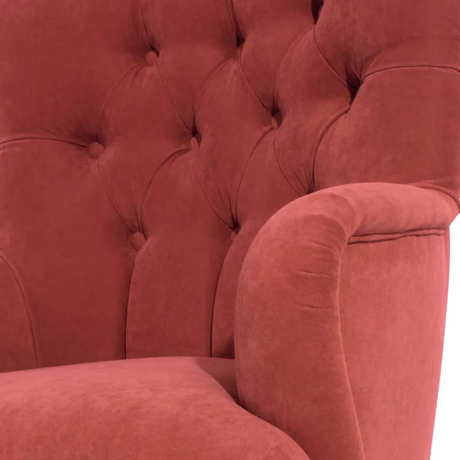 Clearance Wohnen Vintage Sessel in Terracotta Velours - Granna