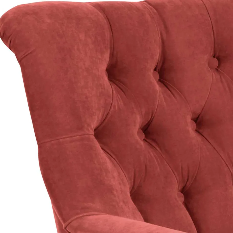 Clearance Wohnen Vintage Sessel in Terracotta Velours - Granna