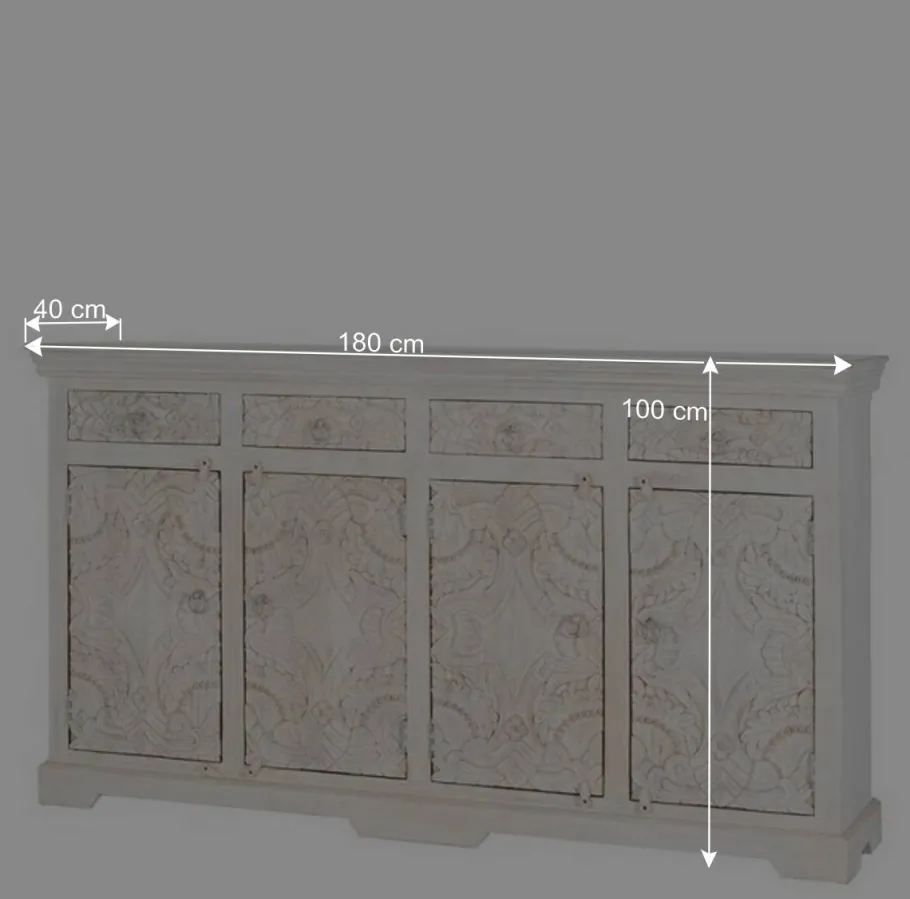 Hot Wohnen Vintage Sideboard in Antikweiß - Celorma