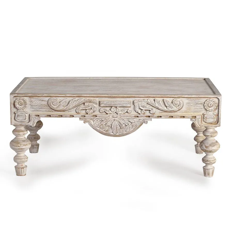 New Wohnen Vintage Wohnzimmertisch in Mangoholz White Wash - Lornas