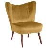 Sale Wohnen Vintagesessel aus Samtvelours in Gelb - Plexino