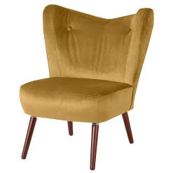 Sale Wohnen Vintagesessel aus Samtvelours in Gelb - Plexino