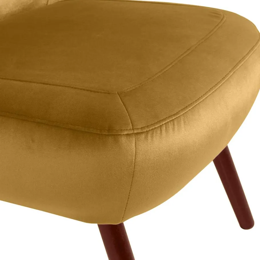 Sale Wohnen Vintagesessel aus Samtvelours in Gelb - Plexino