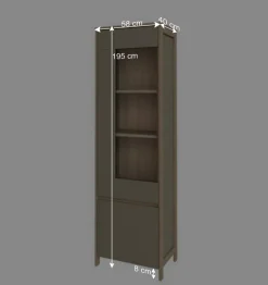 New Wohnen Vitrine in Eukalyptus und Eiche Optik - Promo