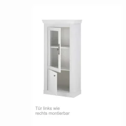 New Wohnen Vitrine in weißer Holzoptik Pinie - Liancos