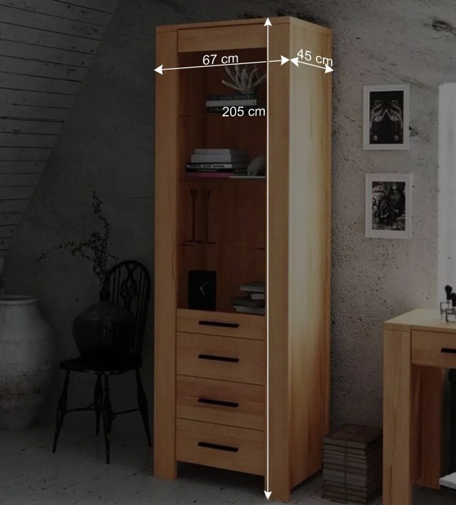 Online Wohnen Vitrine Mosniak aus Kernbuche Massivholz
