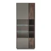 Outlet Wohnen Vitrine Schrank in Anthrazit und Eiche Dunkel - Mundo