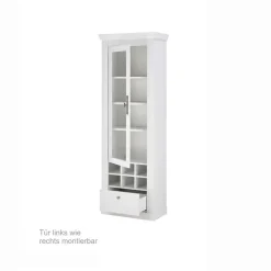 Best Wohnen Vitrinenschrank in Holzoptik Pinie weiß - Liancos
