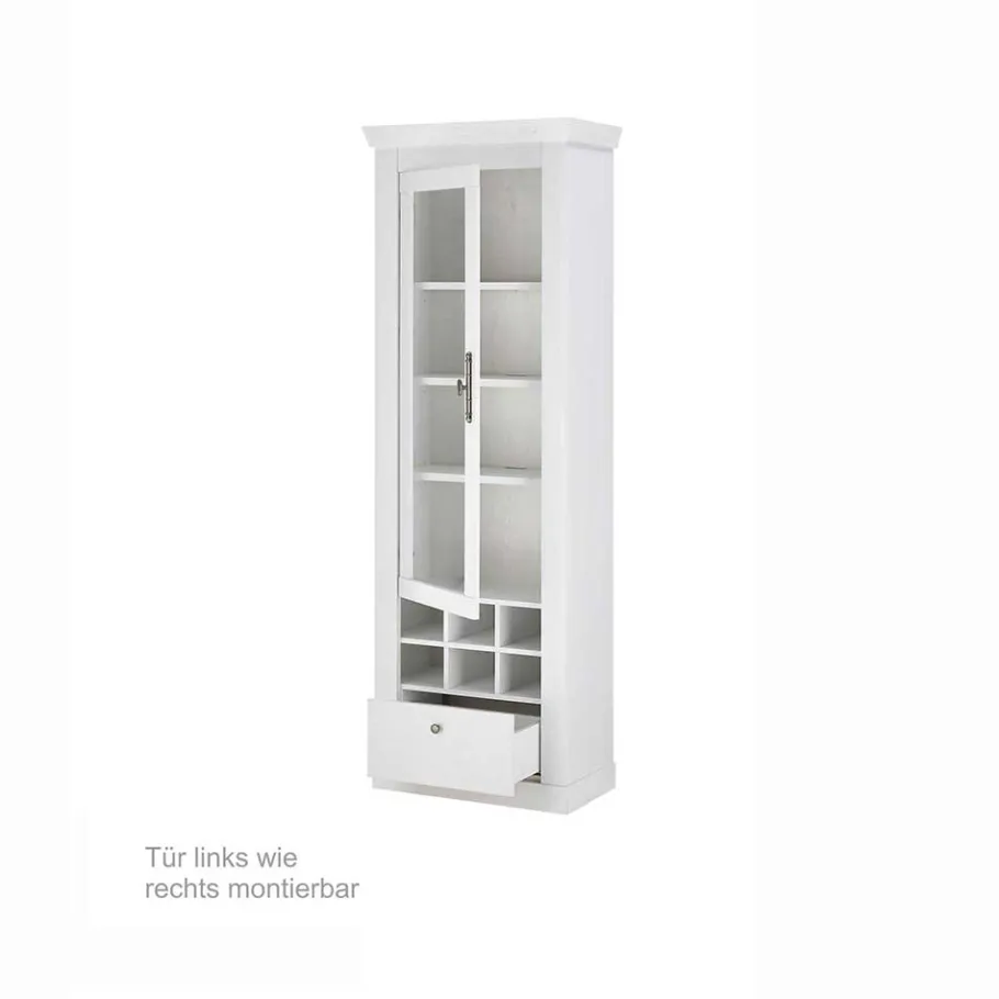 Best Wohnen Vitrinenschrank in Holzoptik Pinie weiß - Liancos