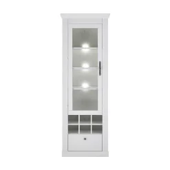 Best Wohnen Vitrinenschrank in Holzoptik Pinie weiß - Liancos