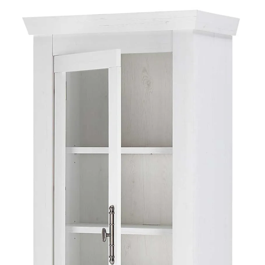 Best Wohnen Vitrinenschrank in Holzoptik Pinie weiß - Liancos