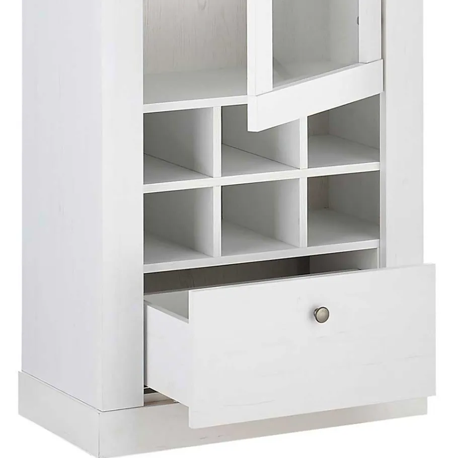 Best Wohnen Vitrinenschrank in Holzoptik Pinie weiß - Liancos